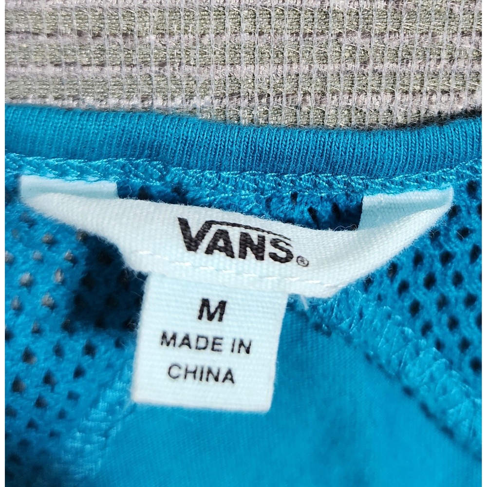 Vans Womens Blue Ombre Mesh Detail Sleeveless A-Line Cotton Tank Dress Size M - Picture 9 of 9